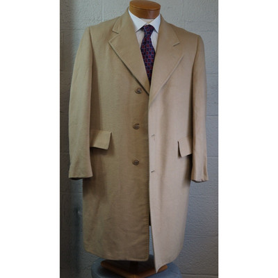 Tan overcoat 100 % Dhalishan Cashmere Over Coat Made USA