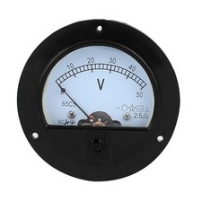 DC 50V Analog Panel Measuring Gauge Class 2.5 Voltage Meter Voltmeter Black