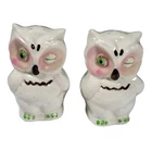 Owl Winking Salt and Pepper Shaker Shawnee Pottery Made In USA w/ Cork Stoppers