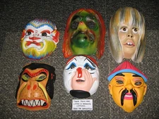 halloween mask (1 item only) Green faced WITCH Ghoul monster,adult size 1960s?