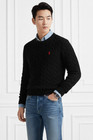 Polo Ralph Lauren Mens Cable-Knit Cotton Sweater Black