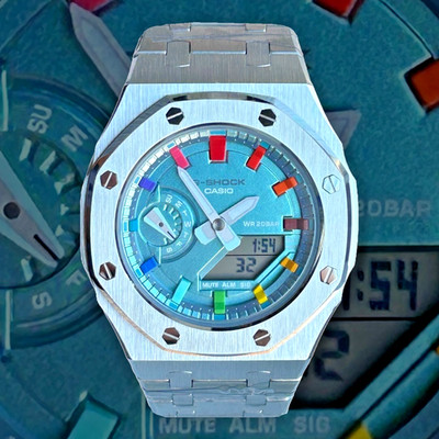 Casio G-SHOCK Mini GMA-S2100-4BPM Uhr * Silber/Türkis CasiOak Mod
