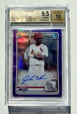 Jordan Walker 2020 1st Bowman Chrome Auto Purple /250 BGS 9.5 Auto 10 Gem Mint