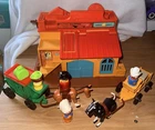 Vintage Fisher-Price Little People Western Town Playset Near Complete Saddle VG+