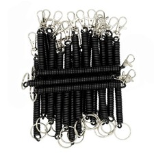 Retractable Coil Springs Keychain Coil Cord Keychain Holder Spring Coil Lanya...