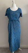 Frugi Dress Womens UK 16 Maternity/Breastfeeding/Nursing Blue Constellation