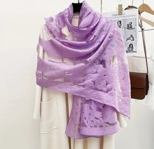 Organza Silky Meshes Wrap Floral Print Scarf  Premium Shawl Stole Hijab 190/70cm