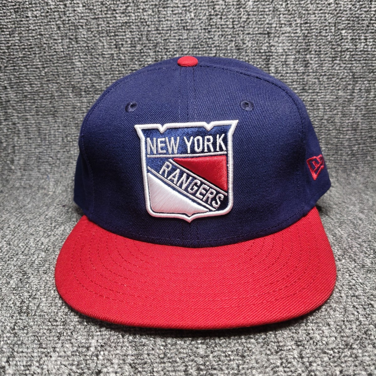 New Era NHL New York Rangers Snapback Hat Cap Blue Red Flat Brim