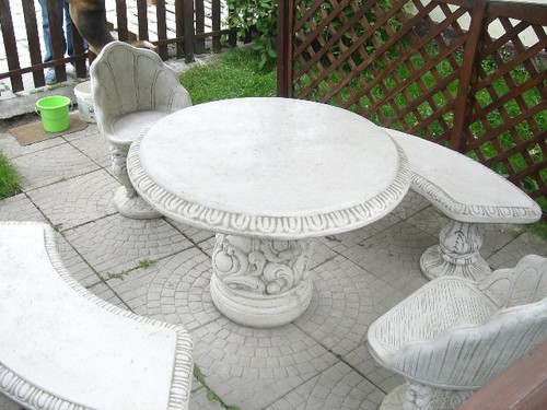 Tavolo in pietra panca in pietra tavolo da giardino panca da giardino mobili in pietra - Foto 2 di 12