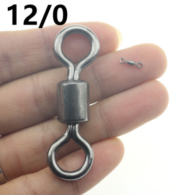 12/0-1/0# super large size Rolling Barrel Fishing Swivel Black Nickle  Connector | eBay