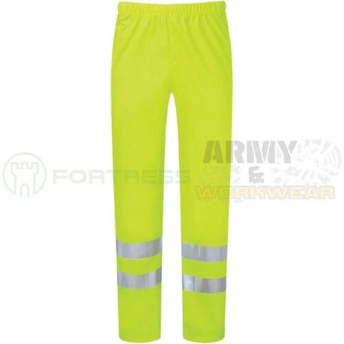 Fortress Pantalon Sécurité Hi Vis Jaune Imperméable Respirant Coupe-Vent - Photo 1/1