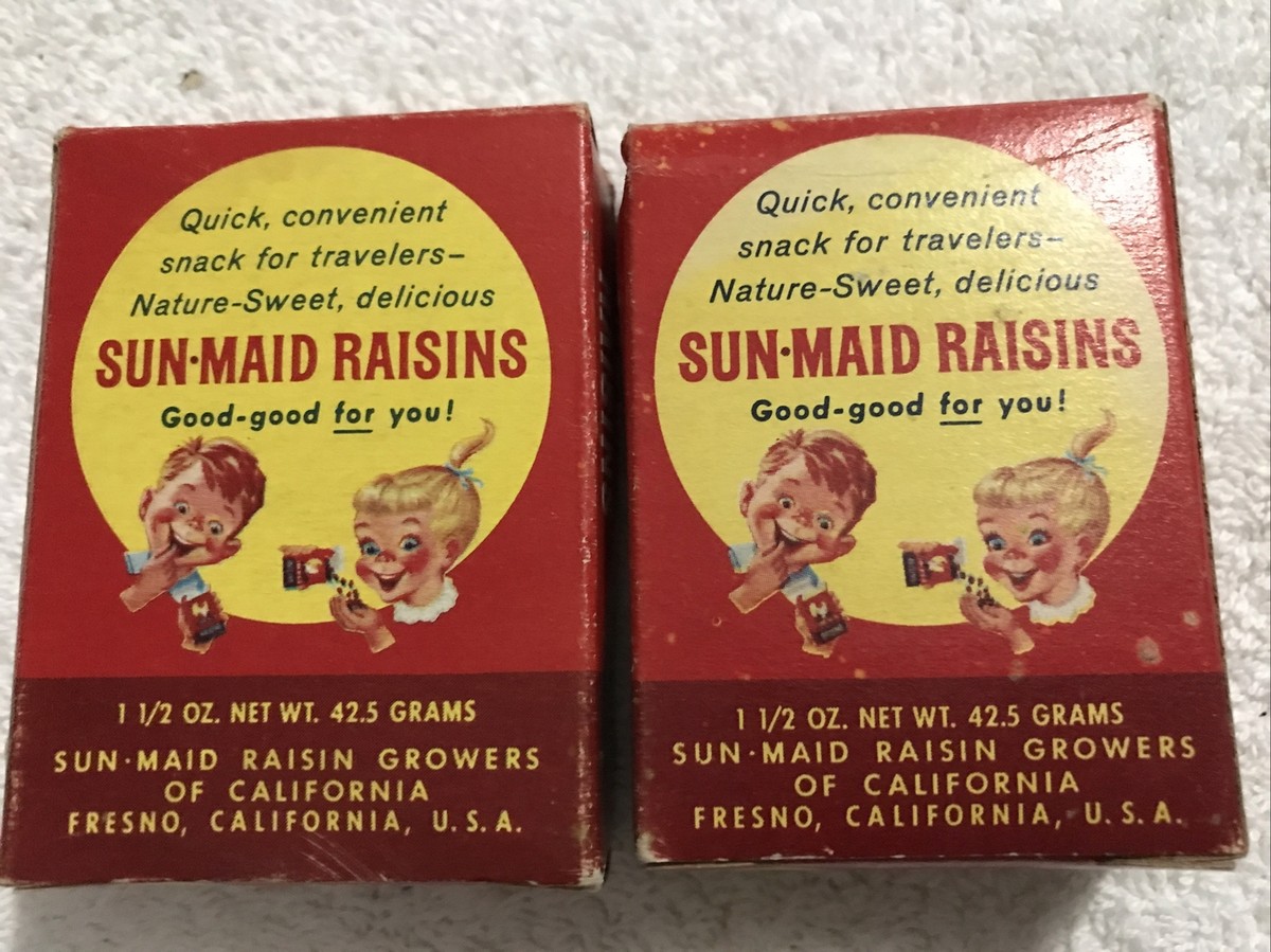 2 DIFFERENT VINTAGE SUN MAID RAISINS SMALL BOXES | eBay