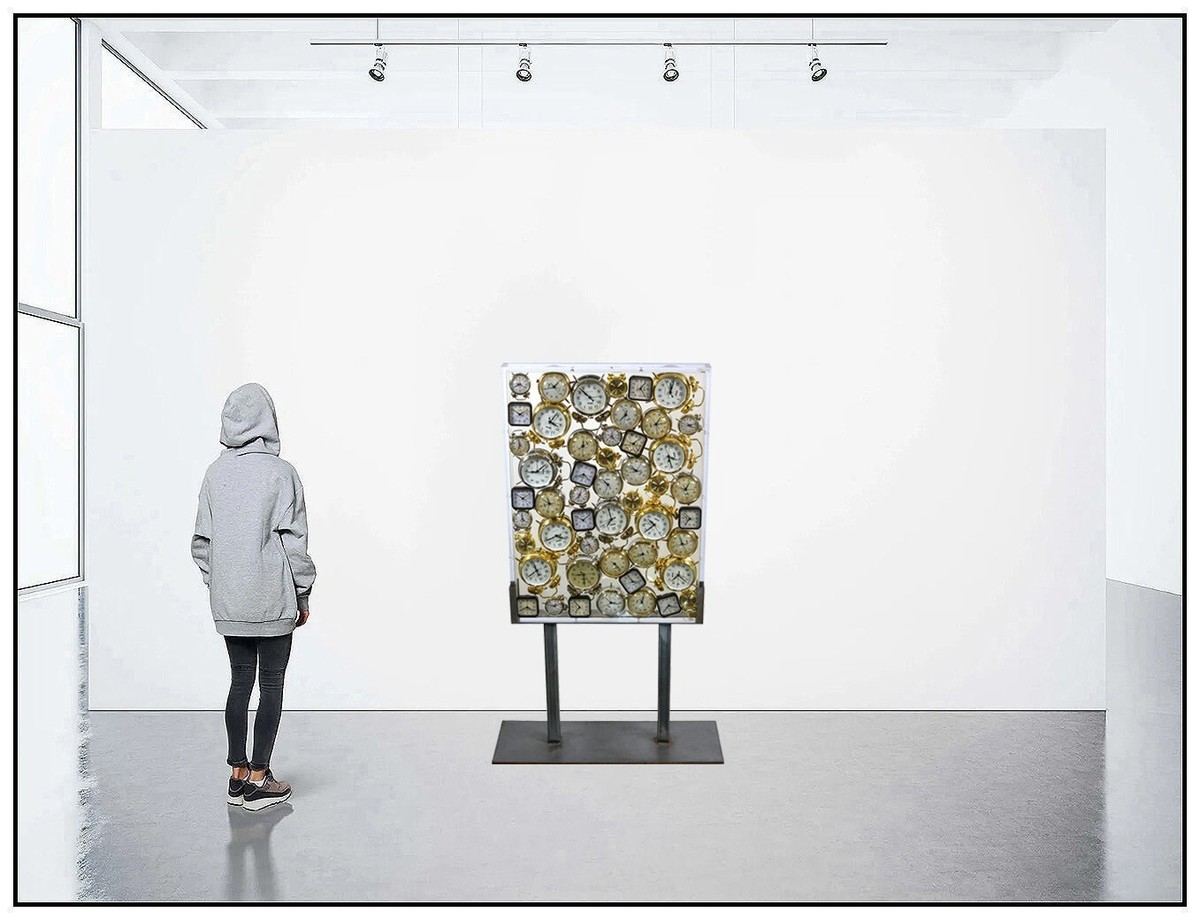 アート・デザイン・音楽 Arman : PASSAGE A L'ACTE ARMAN Pierre Fernandez SCULPTURE Accumulation De Reveils Clocks