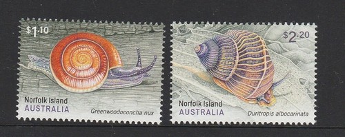 NORFOLK Island - 2021 LAND SNAILS design set of 2 MNH - Nature, Wildlife shells - 第 1/1 張圖片