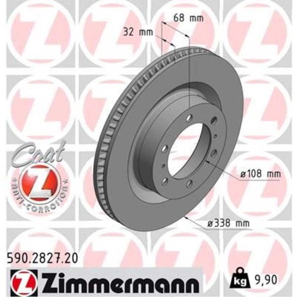 Zimmermann 2X Bremsscheibe Vorne Ø338 Mm FüR Toyota Land Cruiser KDJ15_ GRJ15_-image
