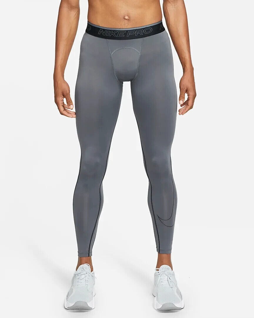 Nike Men's Pro Full Length Grey Dri-FIT Training Tights DD1913-068