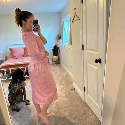 knee length dresses for ladies Light Pink Floral Jacquard Midi Dress - All Dresses