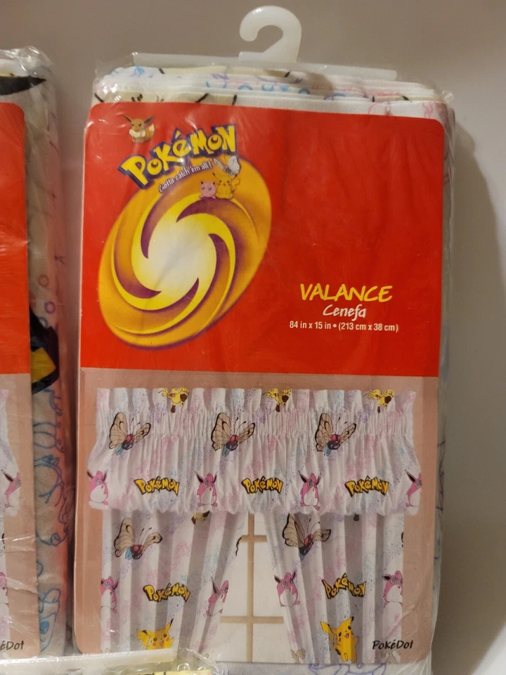 3 New In Package Vintage Nintendo Pokémon Curtain Valance 15 x 84 - Image 3 of 4