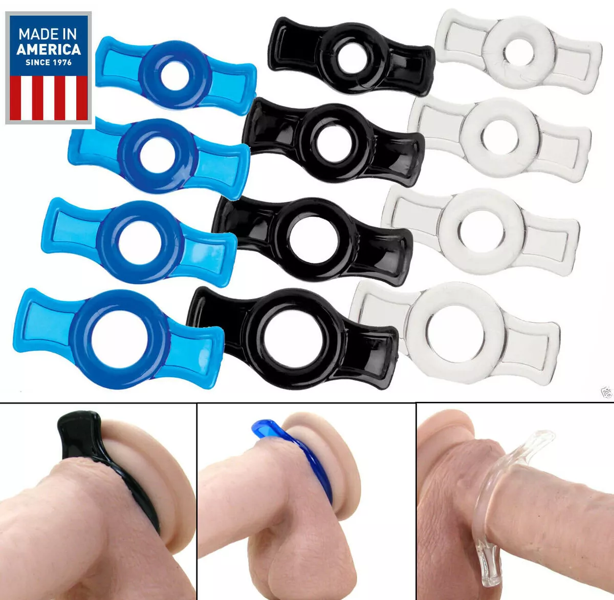 4PC Tab Cock Ring Set Enhance Penis Sex Orgasm Increase Hard Erection Enlarger eBay image