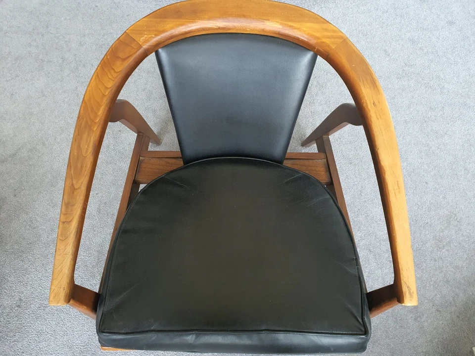 Chair Vintage Mid Century Style Modern Danish Walnut Lounge - Image 4 of 4