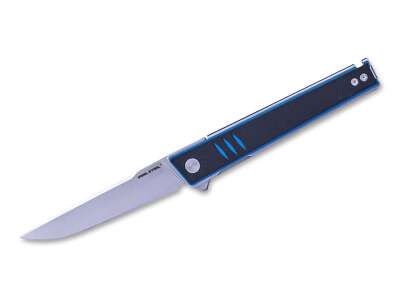 Real Steel Kikashi G10 Black & Blue Taschenmesser 14C28N Liner Lock   01RE330