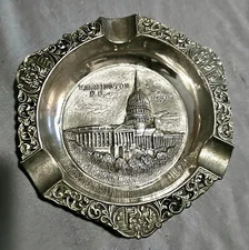 RARE VINTAGE Washington D.C. Pewter Ashtray
