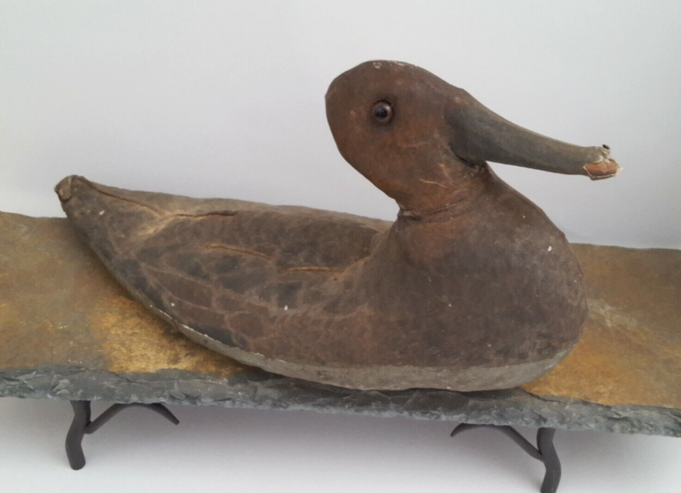 Vintage Canvas Duck Decoy Glass Eyes Old Working Decoy eBay