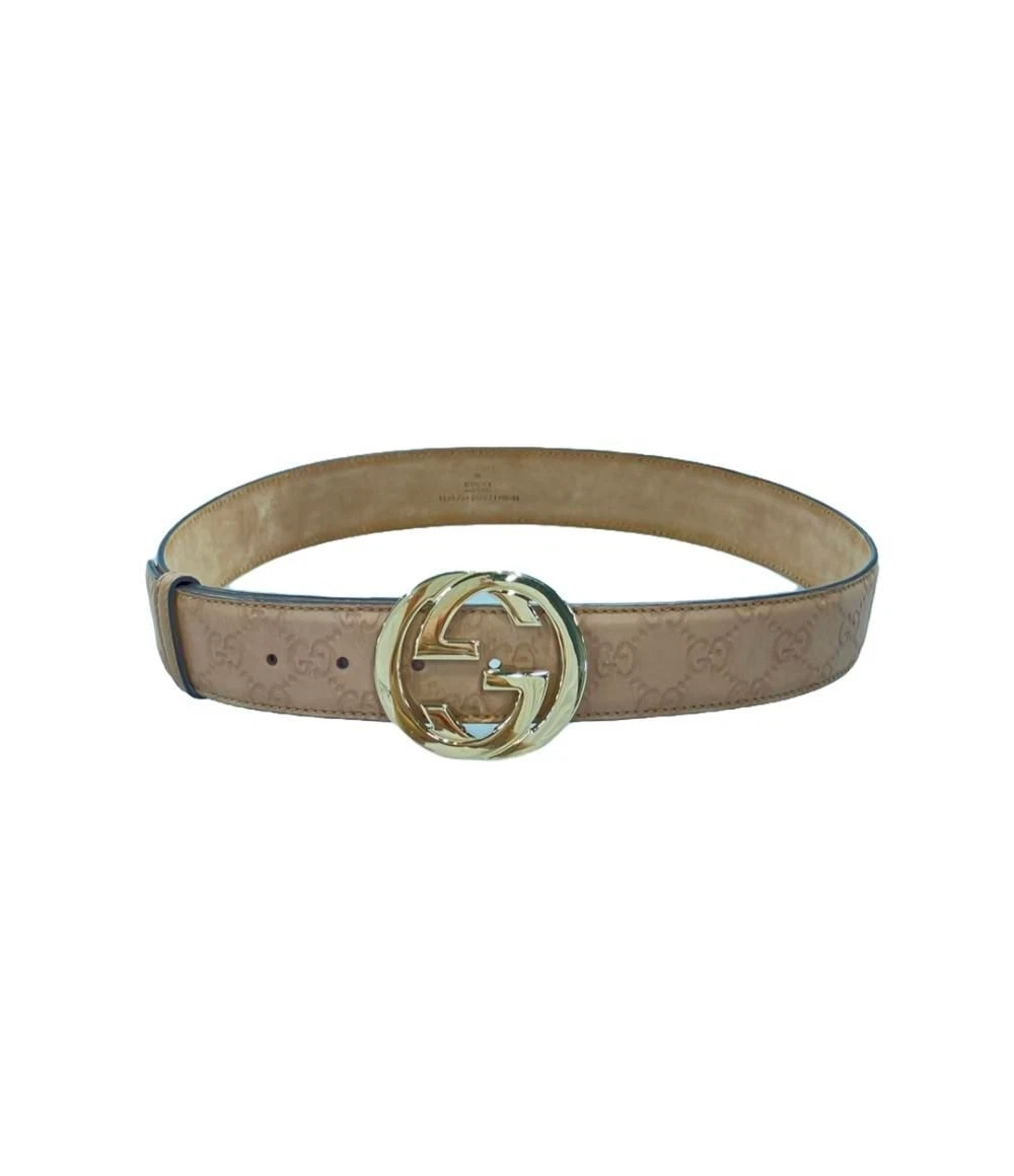 Gucci Ceinture Beige Emboîtable Boucle G avec Sac de Rangement 99cm Longueur Total