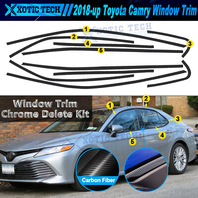 Chrome Delete Blackout Overlay for Toyota Camry 2018-2024 Window Trim