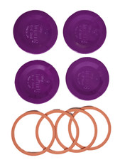 Tattler E-Z Seal Canning Lids Bulk 100 Wide Mouth Lids & Rubber Rings PLUM