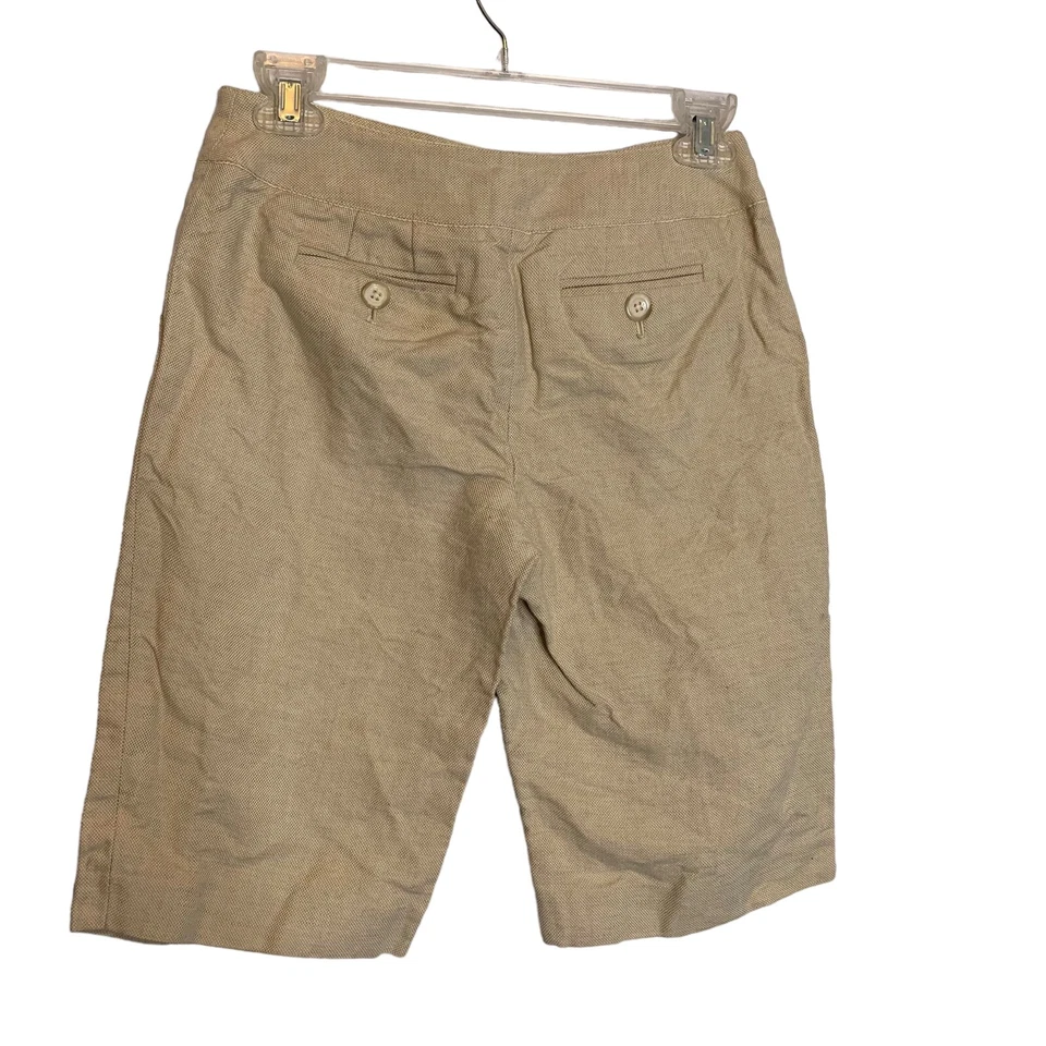 Ann Taylor Shorts Womens 00P Petite Linen Blend Tan Bermuda Walking - Image 3 of 4