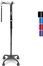 Quad Cane, Walking Cane with Ergonomic Handle Ever and Graceful 4-Pronged Base f