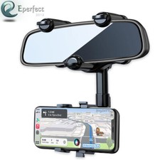 New 360 Car Phone Holder Rotatable, Retractable Rearview Mirror Mount Universal