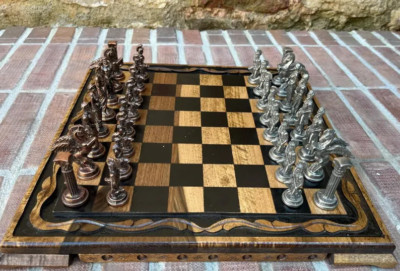 Luxury Chess Set Pegasus Antique Chess Pieces Handmade Solid Wood Walnut Chess