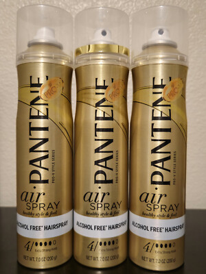 Lot of 3 - Pantene Pro-V Air Spray Level 4 Alcohol Free Hairspray 7 oz