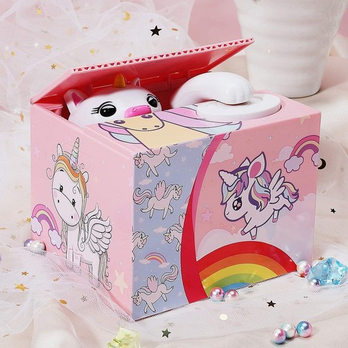 Piggy Bank Steal Coin Box with Smart Voice Prompt Unicorn Design - Picture 8 of 8