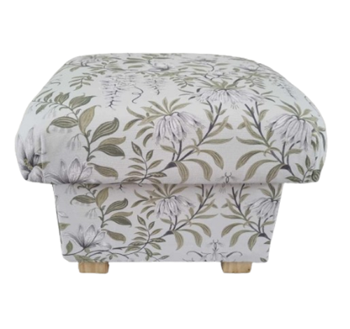 Laura Ashley Parterre Fabric Storage Footstool Floral Sage Green Pouffe Pink - Picture 2 of 24
