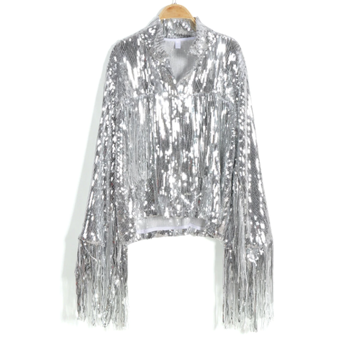 Rave Fringe Jacket Festival Retro Disco 