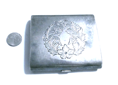 cigarette wreath Vintage 925 Silver Cigarette Case w Etched Floral Wreath Thomae Co