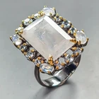 Handmade 12 ct+ Natural Moonstone Ring 925 Sterling Silver Size 7.5 /R449452