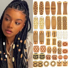 40Pcs Plastic Hair Beads for Braids, 20 Styles African Hair Dreadlock Beads Asso