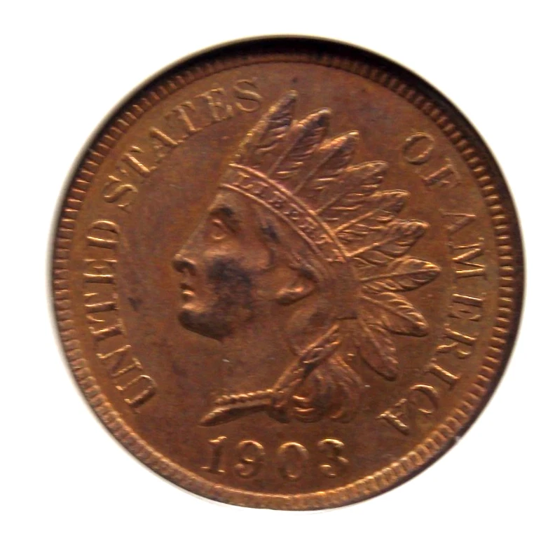 MS 64 Graded 1903 Year Indian Head Small Cents (1859-1909) for