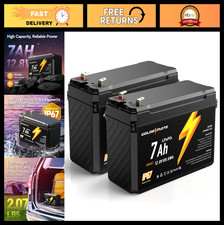 12V 7Ah Lithium LiFePO4 Deep Cycle Battery 2 Pack - 5000 Cycles, IP67 Waterpr