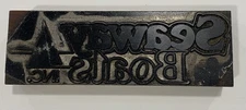 Vintage Seaway Boats Inc Letterpress Advertising Printing Block Sailboat Logo