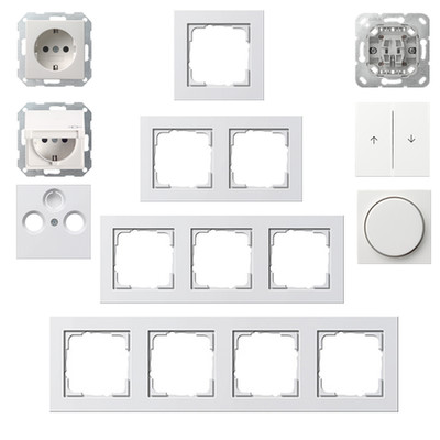 Gira E2 / System 55 reinweiß glänzend Steckdose Schalter Wippe -Auswahl