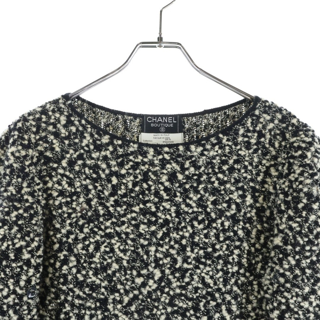 CHANEL 94A Tweed Sequin Dress One Piece Black white Womens Used 4923ca13981a967c thumbnail 3