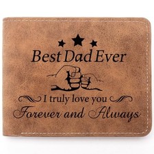 To My Dad Gifts, Leather Wallet for Man, Engraved Personalized Leather Wallet,