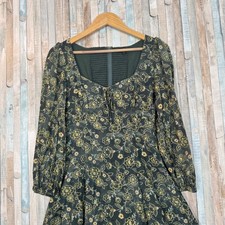 J.Crew Floral Long Sleeve Mini Dress Sweetheart Neck Smocked Back Puff Sleeve 4
