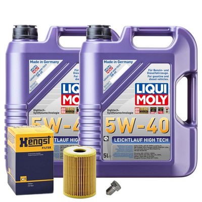 Motoröl 5W40 LIQUI MOLY 10L+HENGST Ölfilter+Ölablassschraube