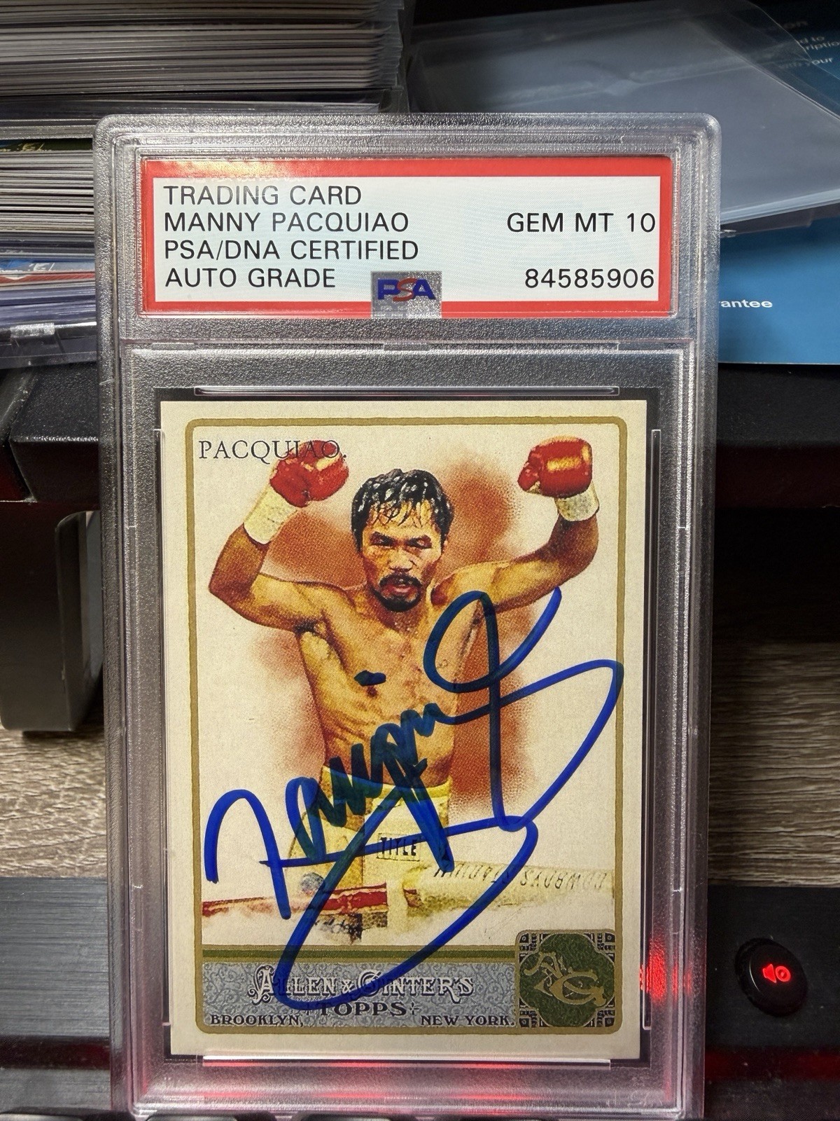 Manny Pacquiao Signed 2011 Topps Allen and Ginter #262 Autograph Graded PSA 10